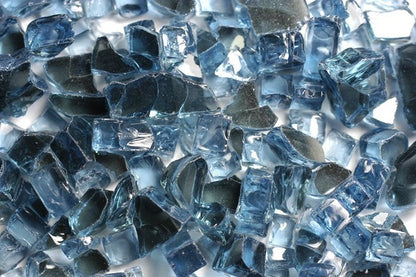 Fireplace Glass - Pacific Blue Reflective 1/4 Inch - 10 lb. Bag