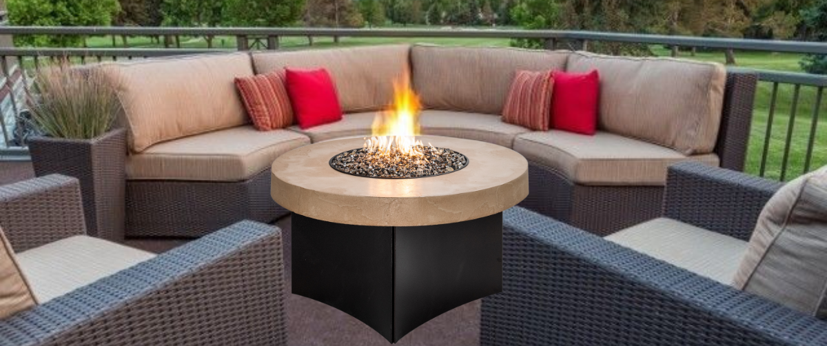 Oriflamme Gas Fire Pit Table Tuscan Stone