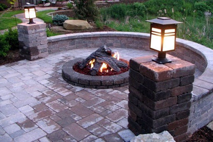 Woodland style outdoor fire pit logs