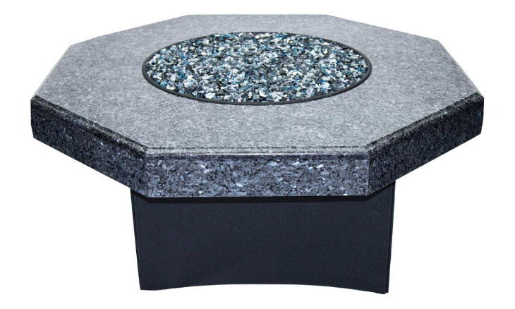 Oriflamme Blue Pearl Octagon Fire Table - color may be more steal grey 