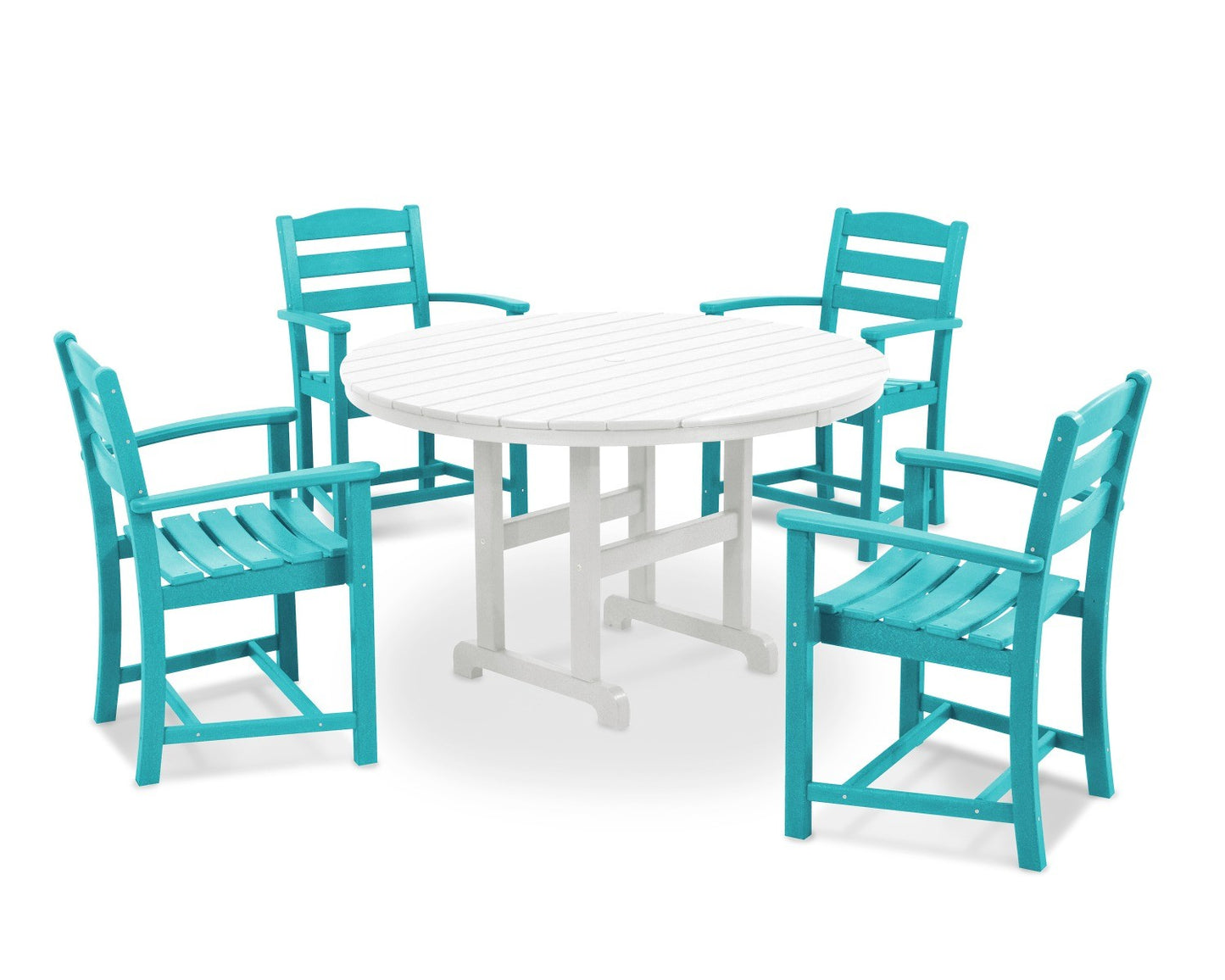 POLYWOOD La Casa Cafe 5-Piece Dining Set, Table & 4 Arm Chairs
