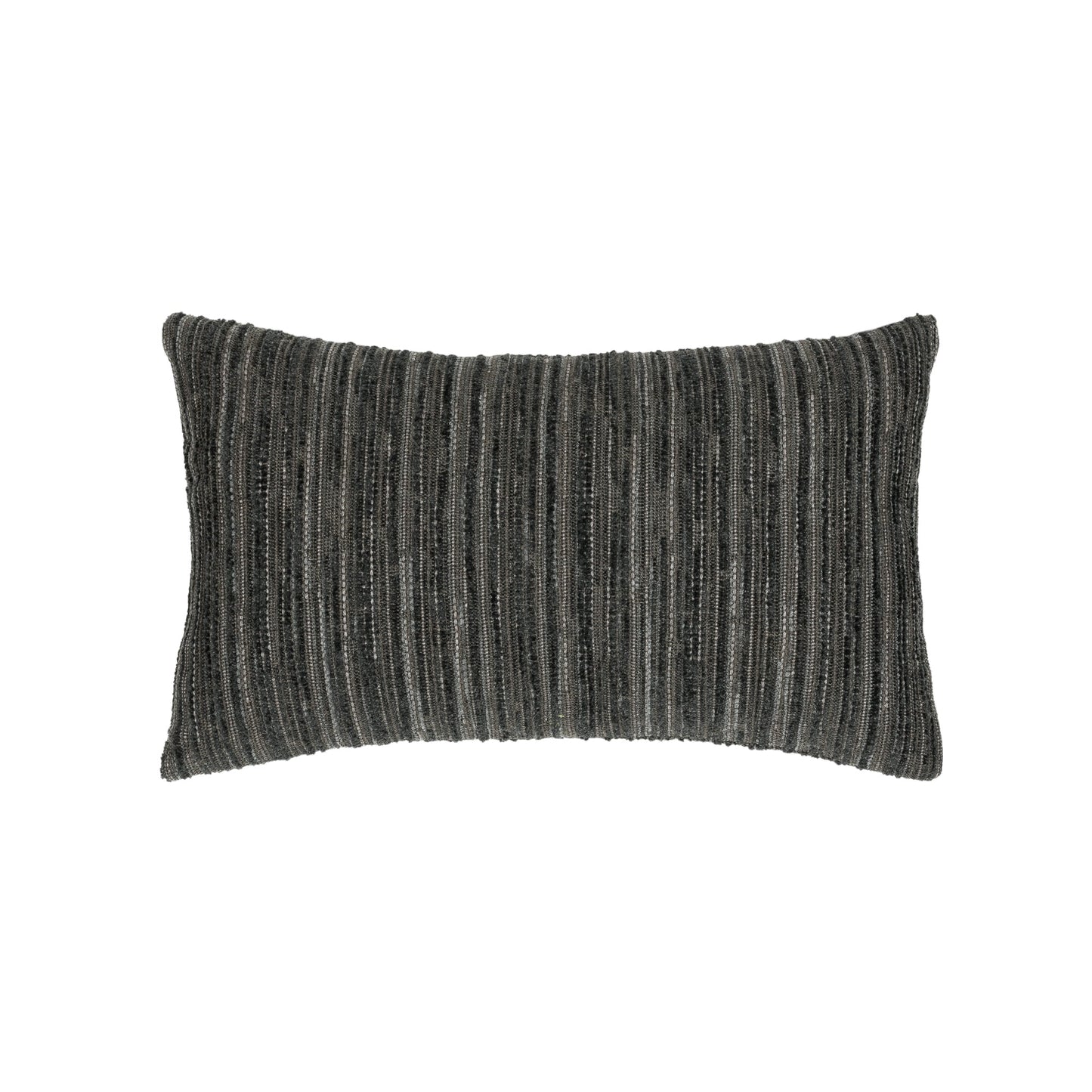 Elaine Smith Luxe Stripe Charcoal Outdoor Pillow 12" x 20"