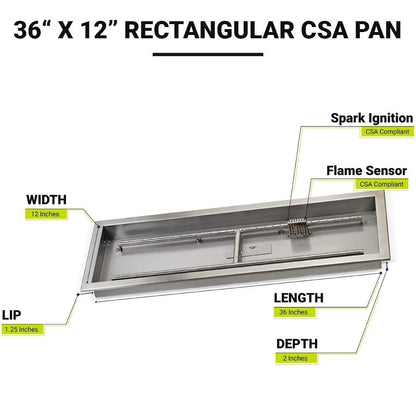 36" Stainless Steel Drop-in Fire Pit Pan Kit