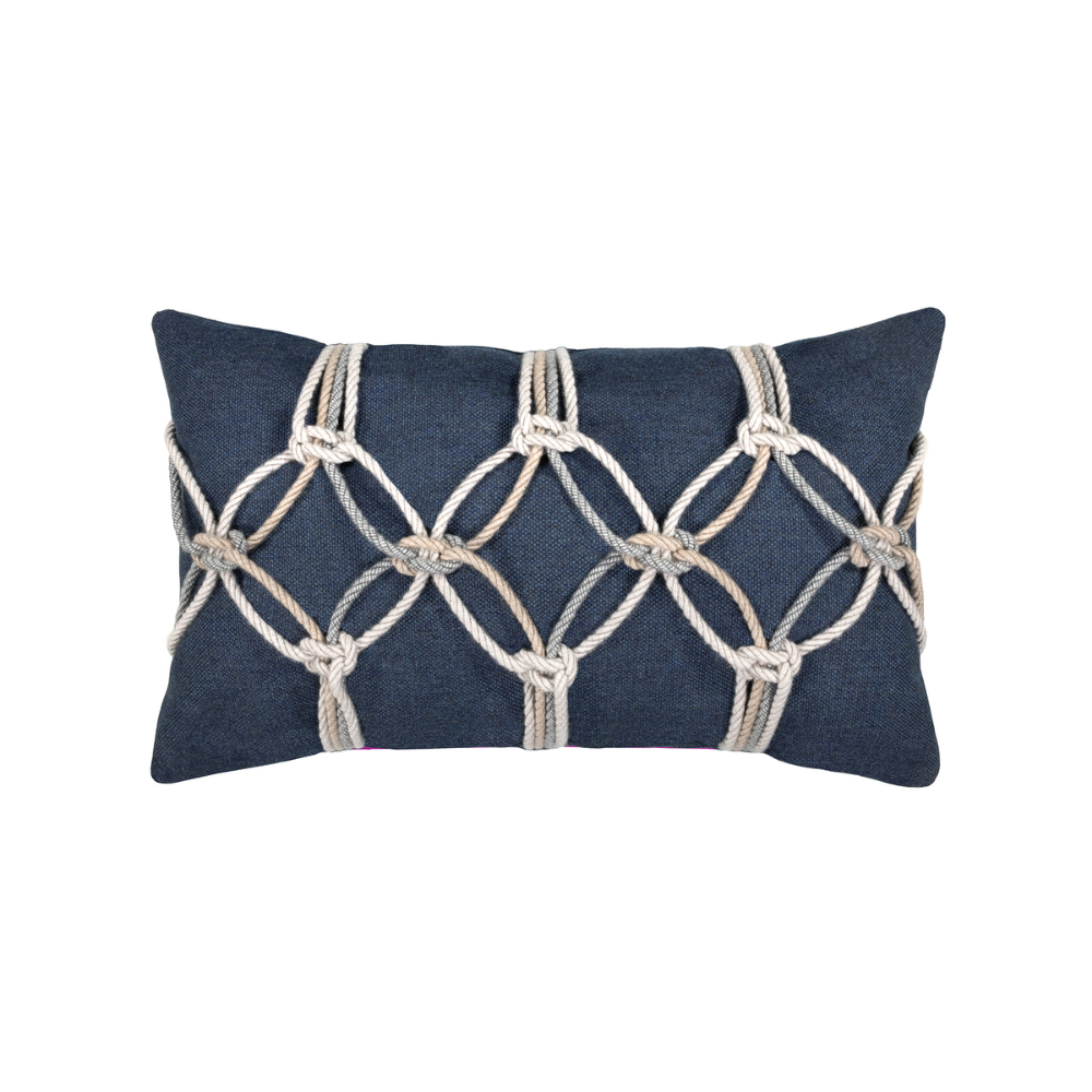 Elaine Smith Outdoor Indigo Rope Lumbar