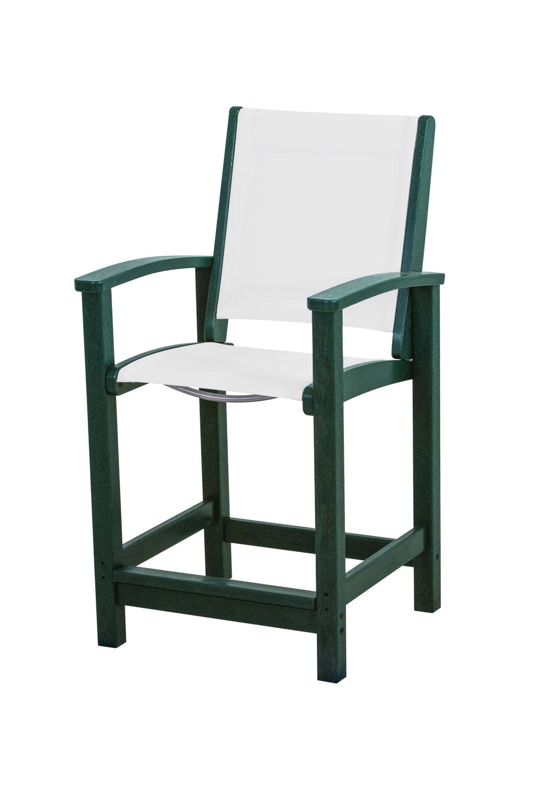 Coastal Counter Chair recycled plastic Polywood outdoor furniture green
