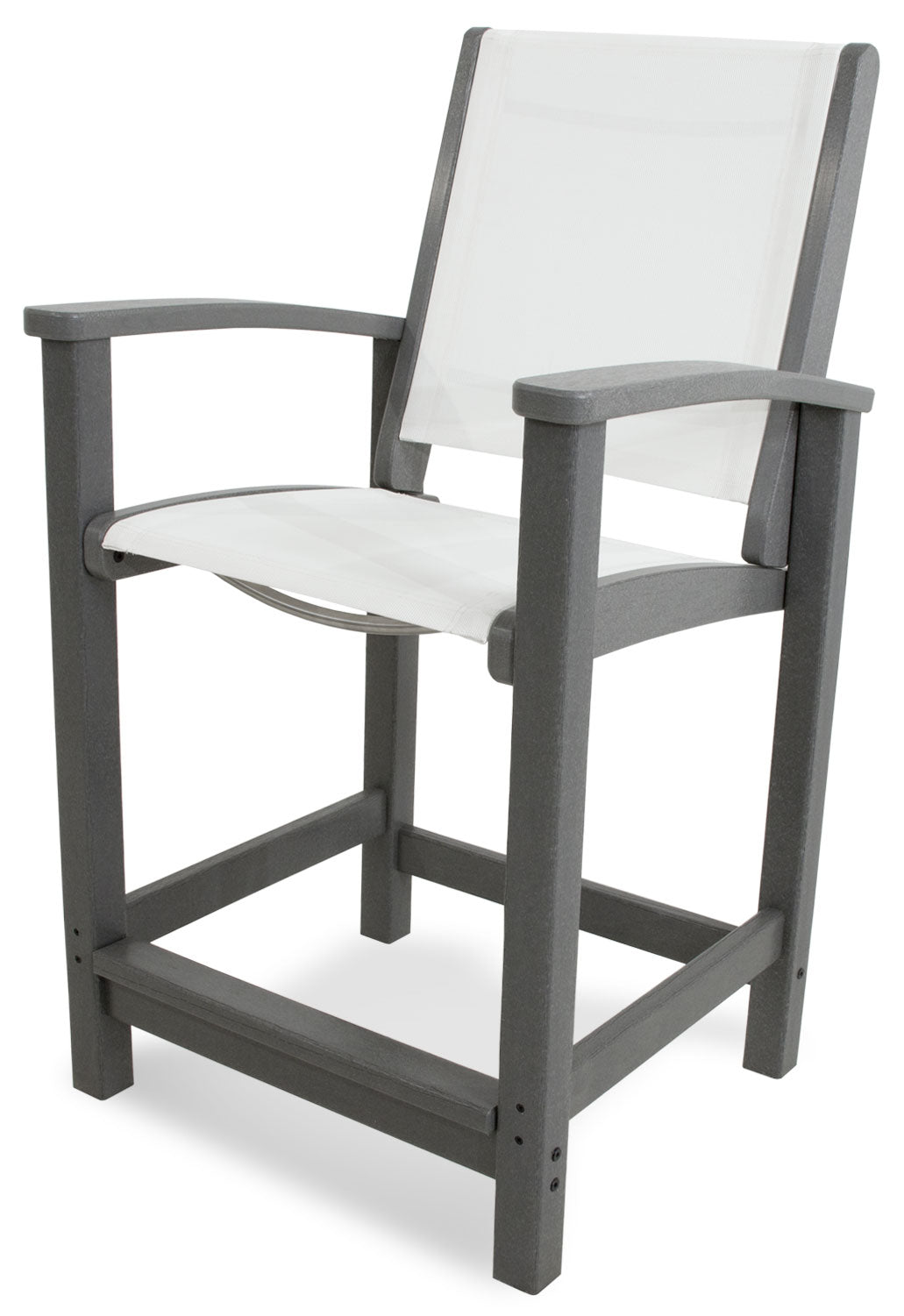 Coastal Counter Chair recycled plastic Polywood outdoor furniture slate