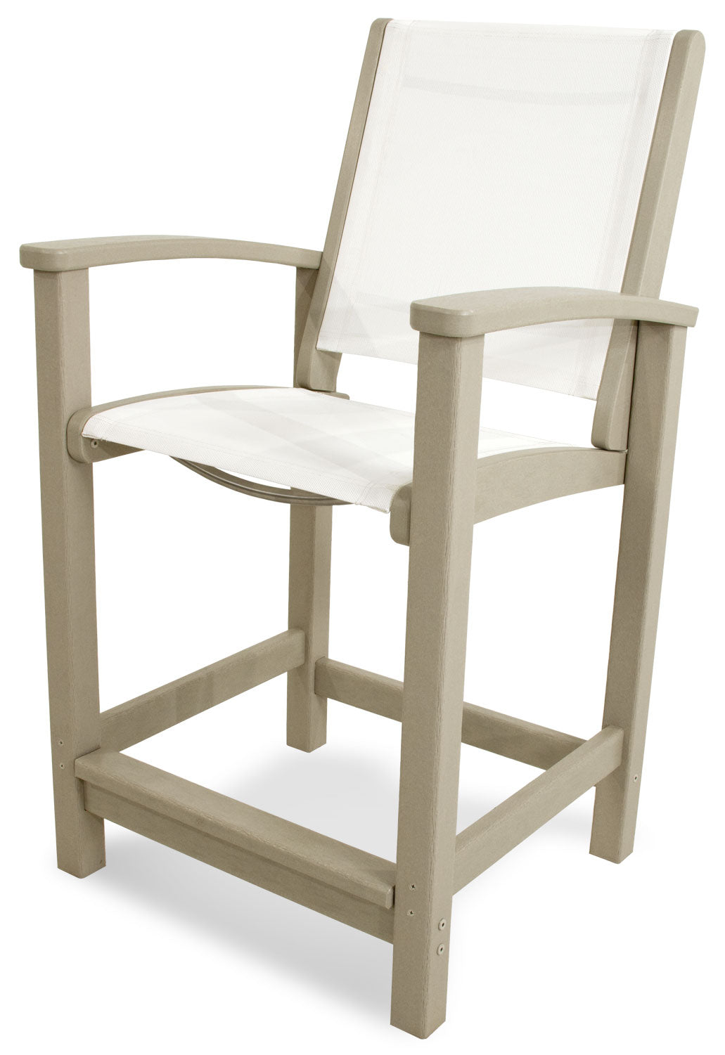 Coastal Counter Chair recycled plastic Polywood outdoor furniture sand