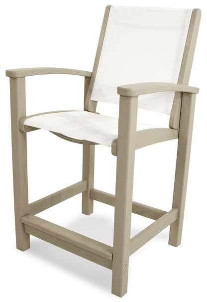 Coastal Counter Chair recycled plastic Polywood outdoor furniture sand