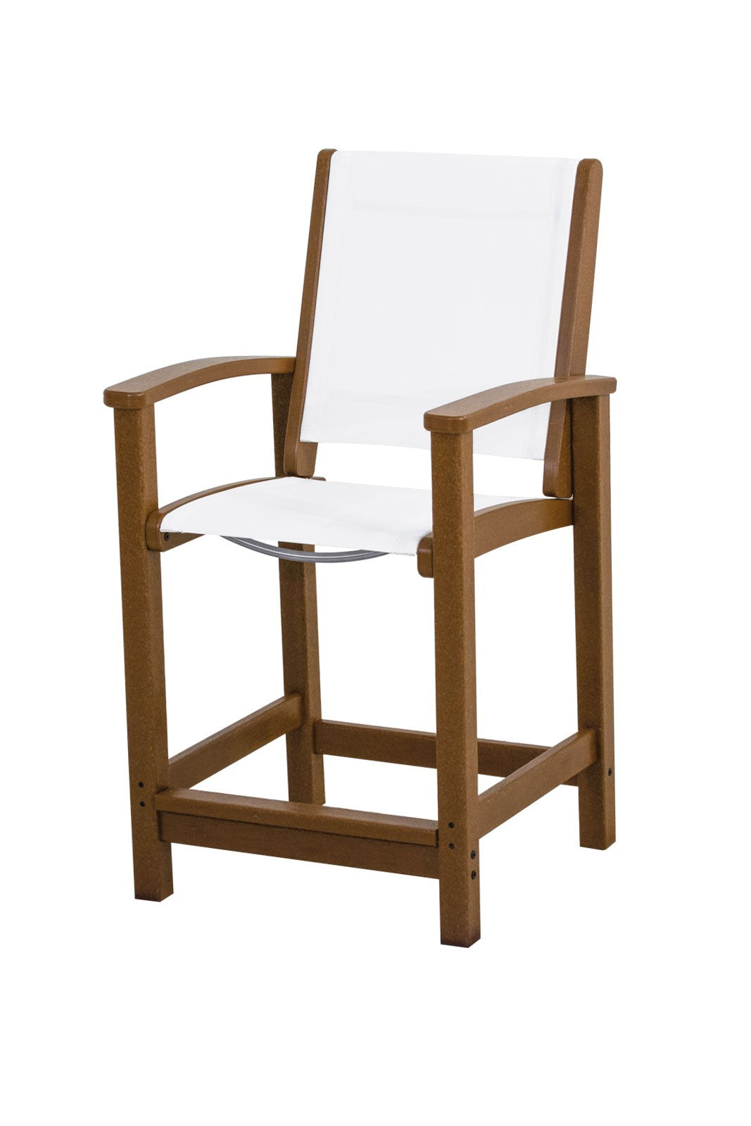 Coastal Counter Chair recycled plastic Polywood outdoor furniture mahogany