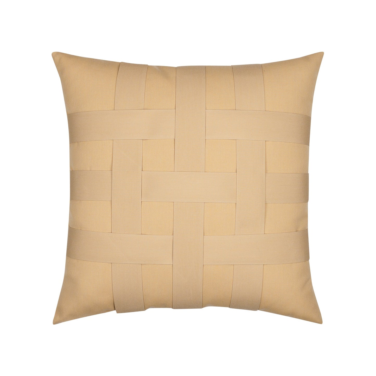 Elaine Smith Basketweave Wheat Outdoor Pillow 20" x 20"