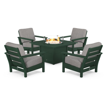 POLYWOOD Harbour 5-Piece Conversation Set with Firepit