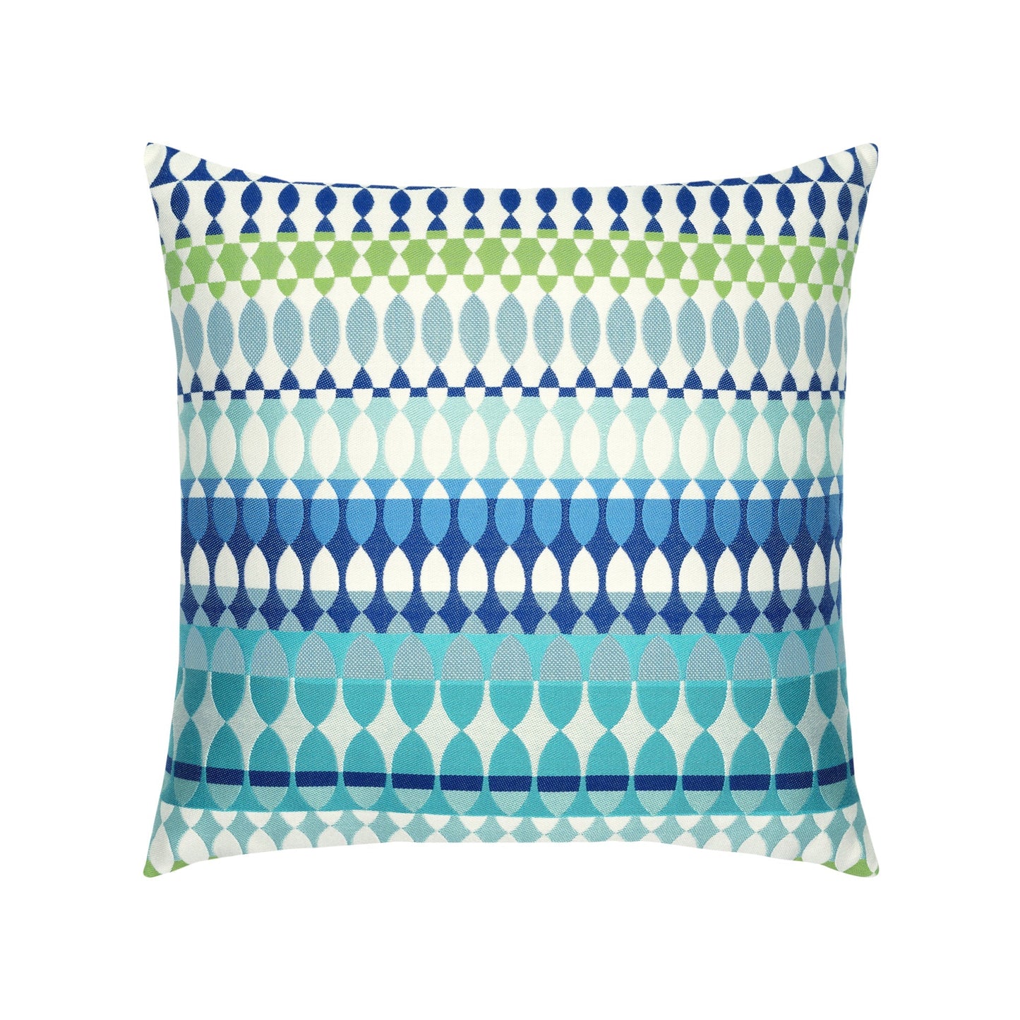 Elaine Smith Modern Oval Ocean Outdoor Pillow 20" x 20"