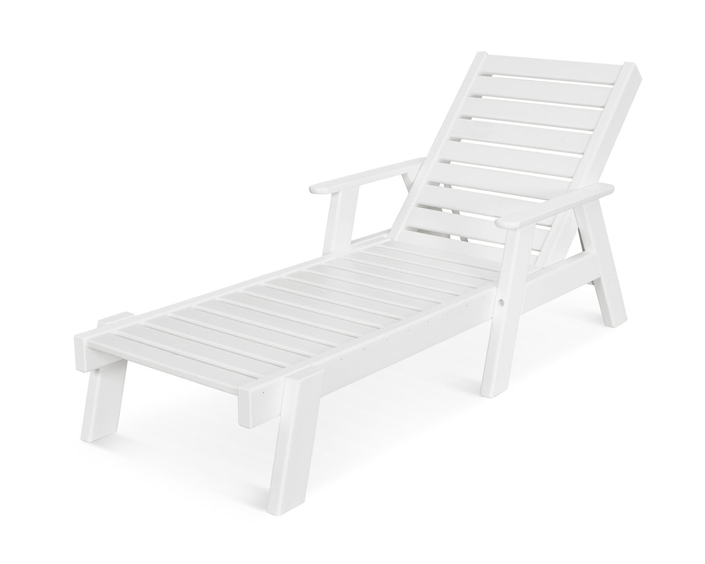POLYWOOD Captain Chaise Lounge Chair with Arms
