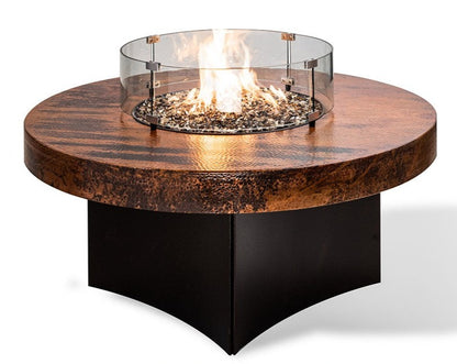 Oriflamme Gas Fire Pit Table Hammered Copper Natural