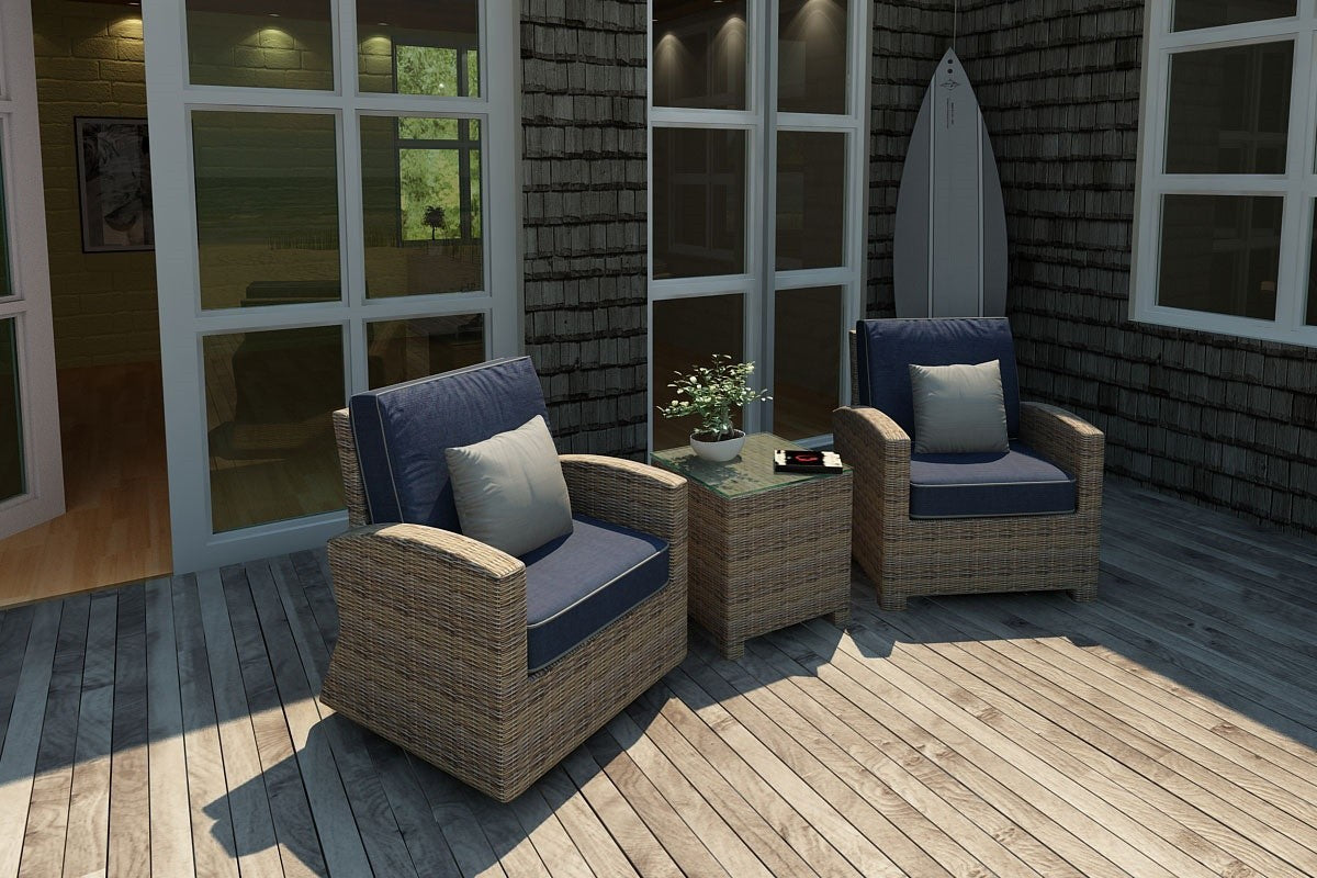 Northcape three piece wicker clearance rocker chat set