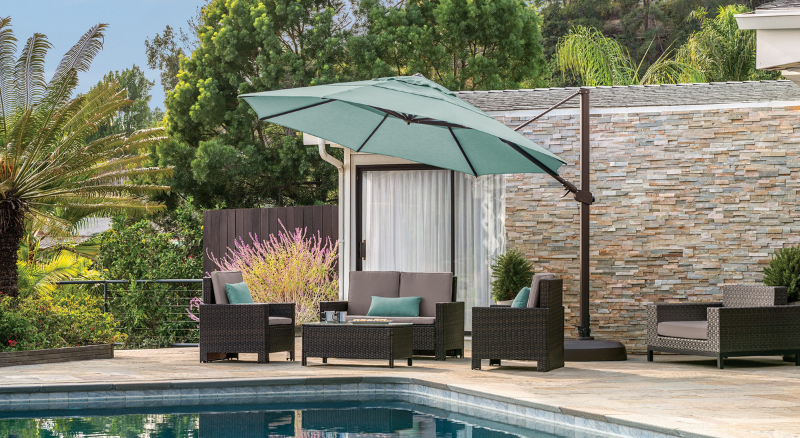 11' Cantilever Outdoor Umbrella with Double Wind Vents