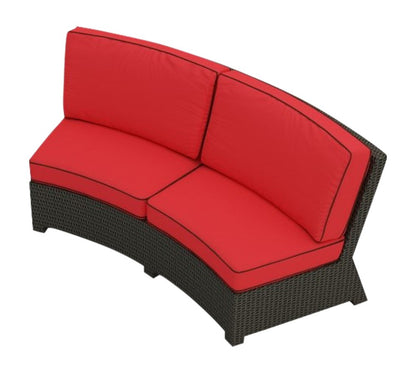 Cabo Curved Loveseat Sofa - Flagship Ruby Red