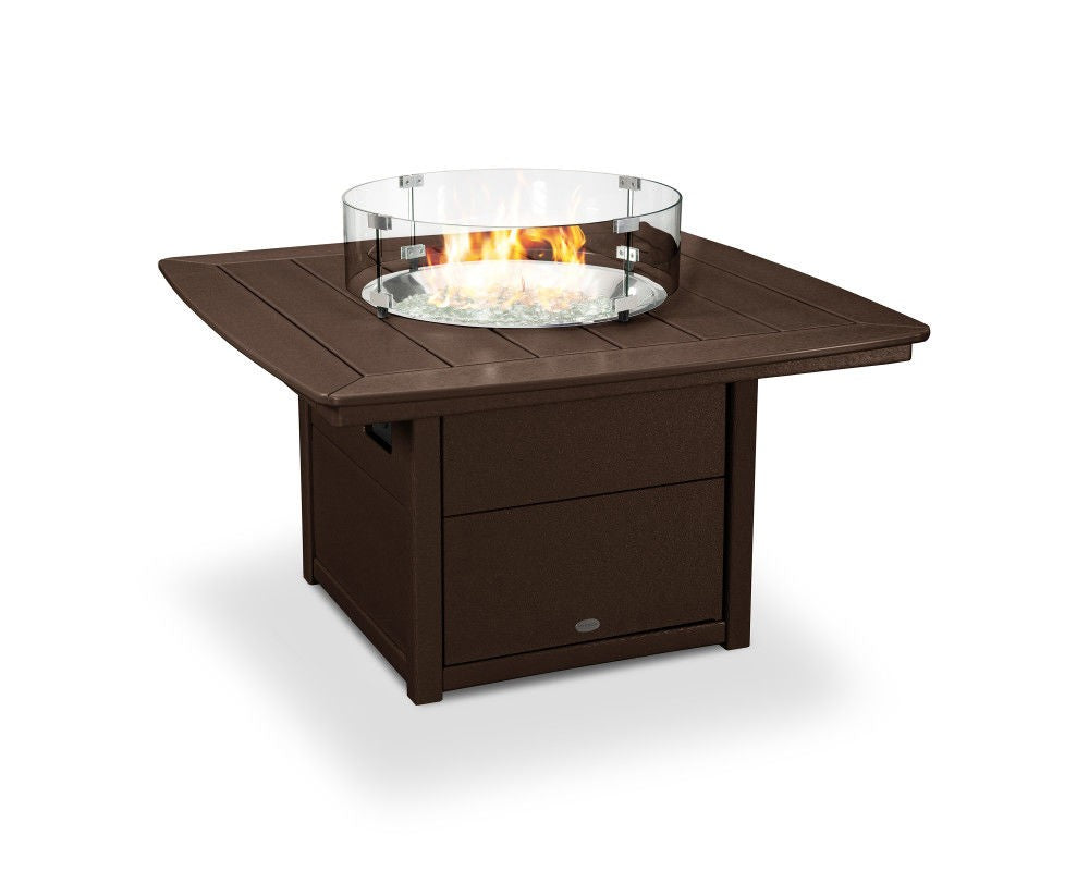 POLYWOOD Nautical 42" Square Fire Pit Table
