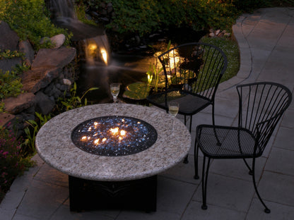 Oriflamme Fire Table at Dusk