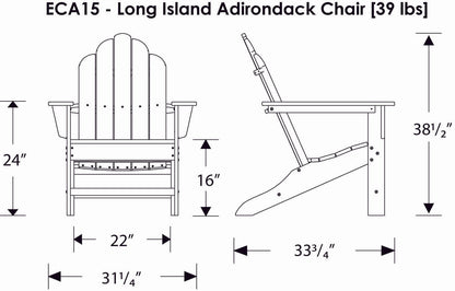 POLYWOOD Long Island  Recycled Plastic Adirondack Chair