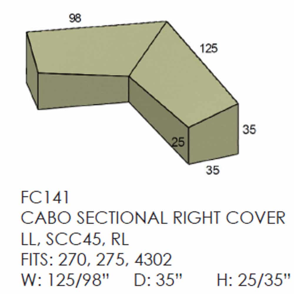 Cabo or Bainbridge Sectional (Right Side) Outdoor Cover