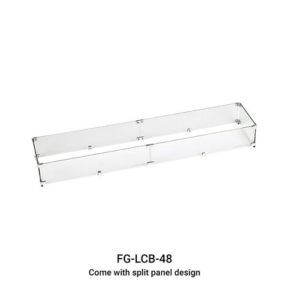 Linear Fire Table Glass Wind Guard 30x6