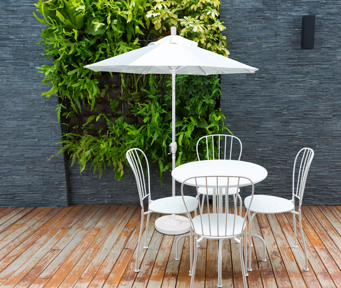 9' Market Style Outdoor Umbrella with Wind Vent Canvas Granite