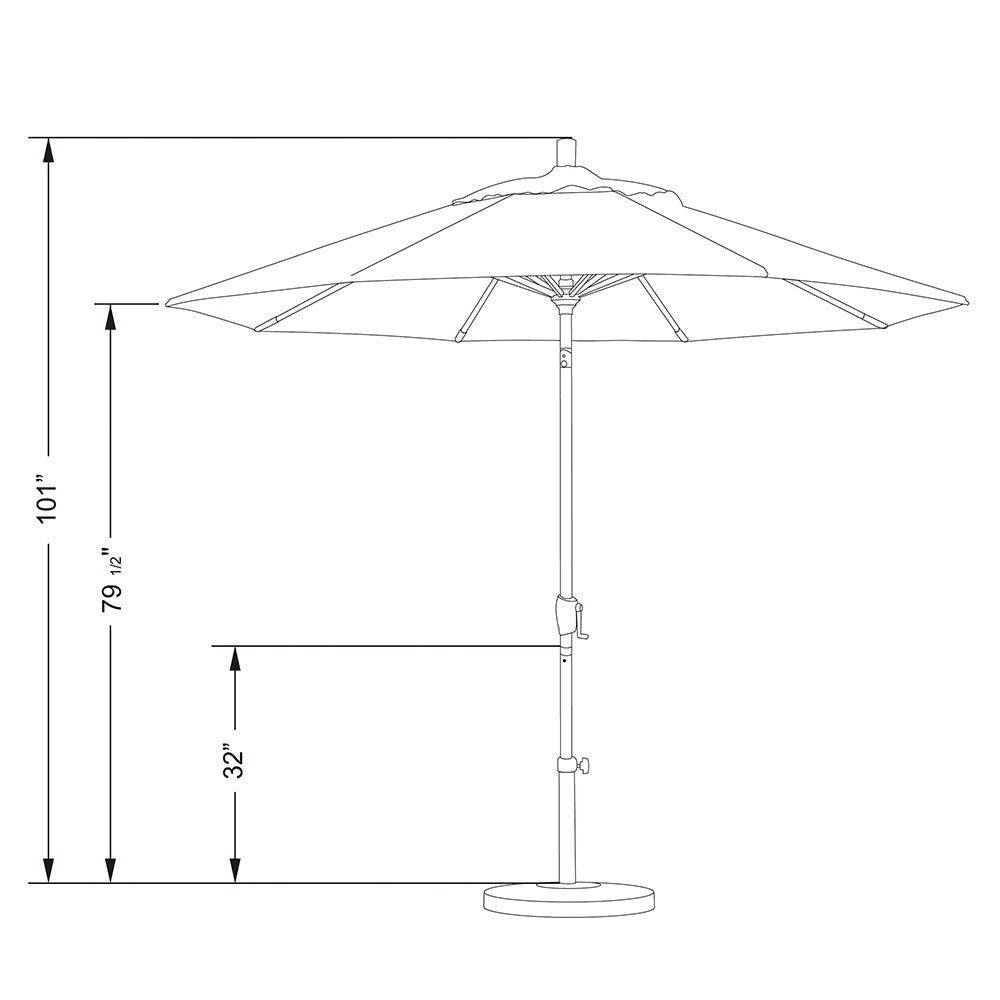 9' Market Style Outdoor Umbrella with Wind Vent Canvas Granite