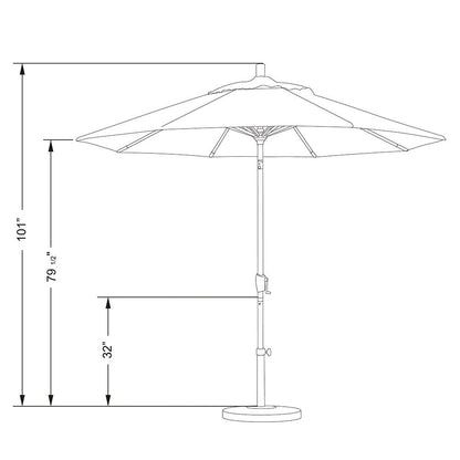 9' Market Style Outdoor Umbrella with Wind Vent Cabana Regatta