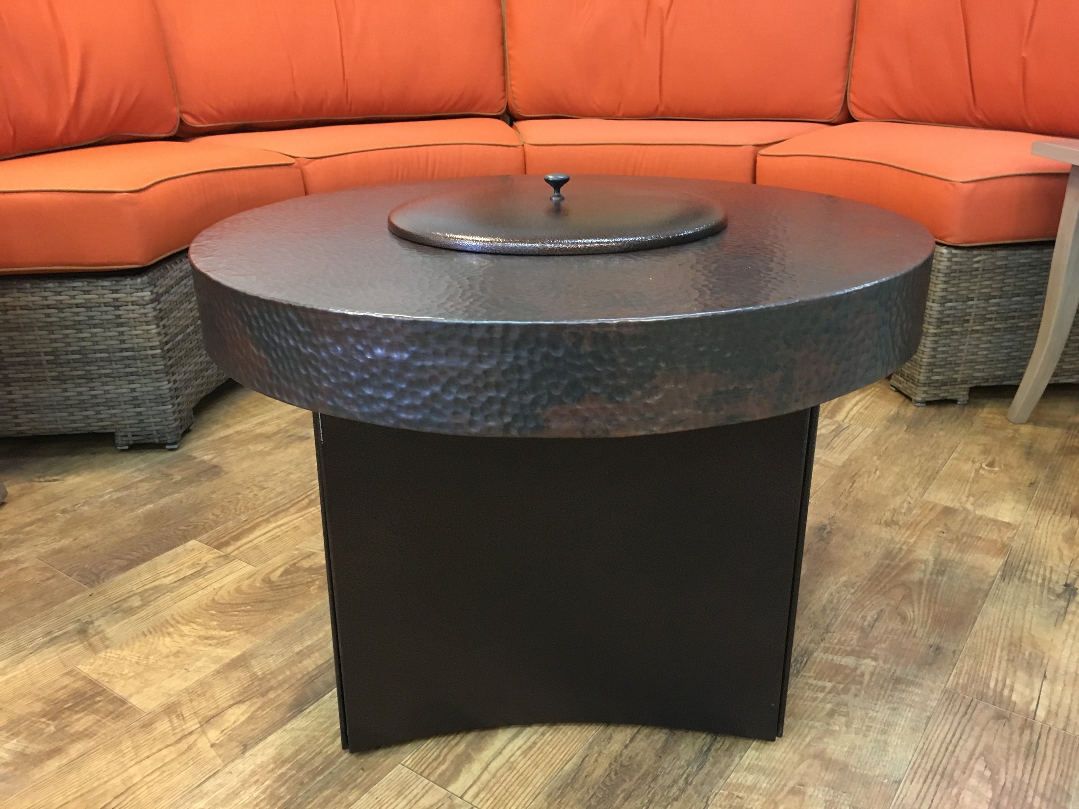 Oriflamme Mini 34'' Hammered Copper Fire Pit Table - All Backyard Fun