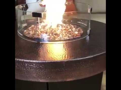 Oriflamme Mini 32'' Hammered Copper Fire Pit Table