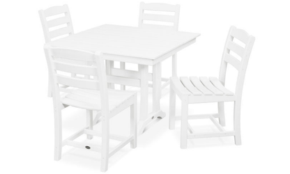 La Casa Cafe 5-Piece Farmhouse Trestle Side Chair Dining Set