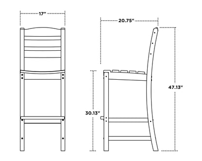 La Casa Café Bar Side Chair - Dimensions