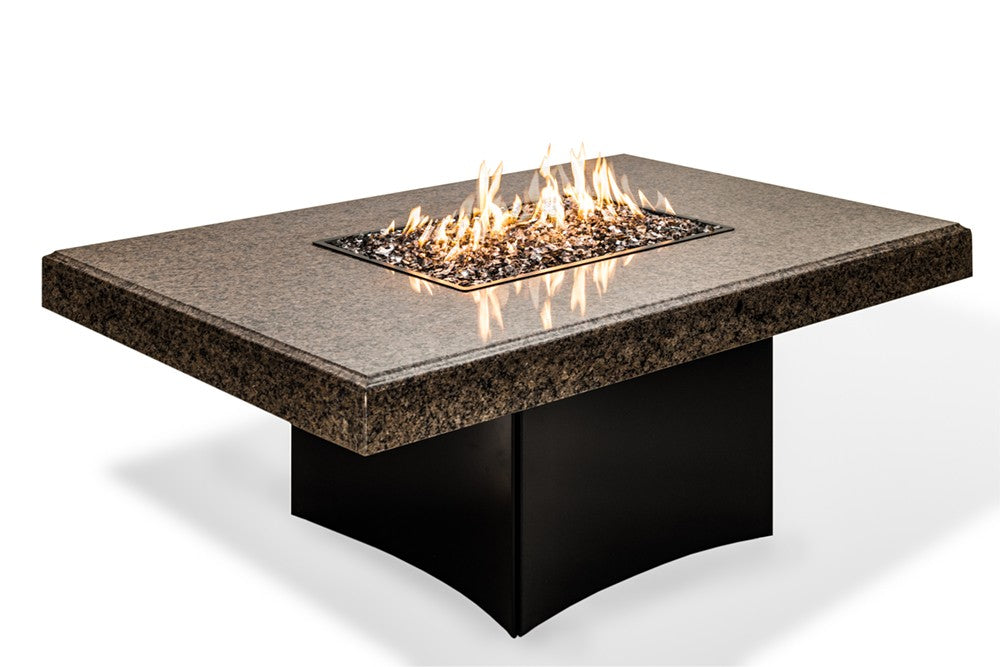 Med Tropical Brown Oirlfamme Fire Table - Rectangle