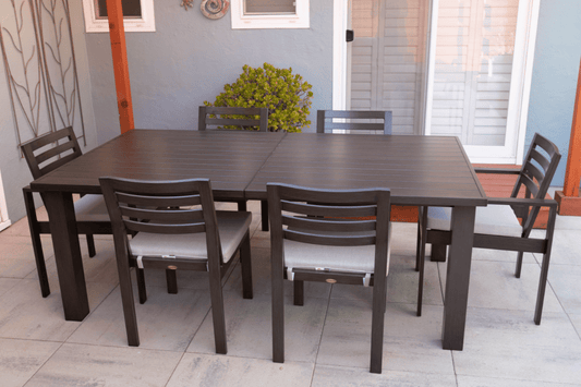 Mezo Extendable Dining Table 7 Piece Set - Ash Grey Frame