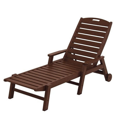Nautical Wheeled Chaise with Arms - Mahogany