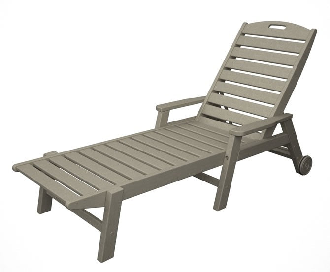 Nautical Wheeled Chaise with Arms - Sand