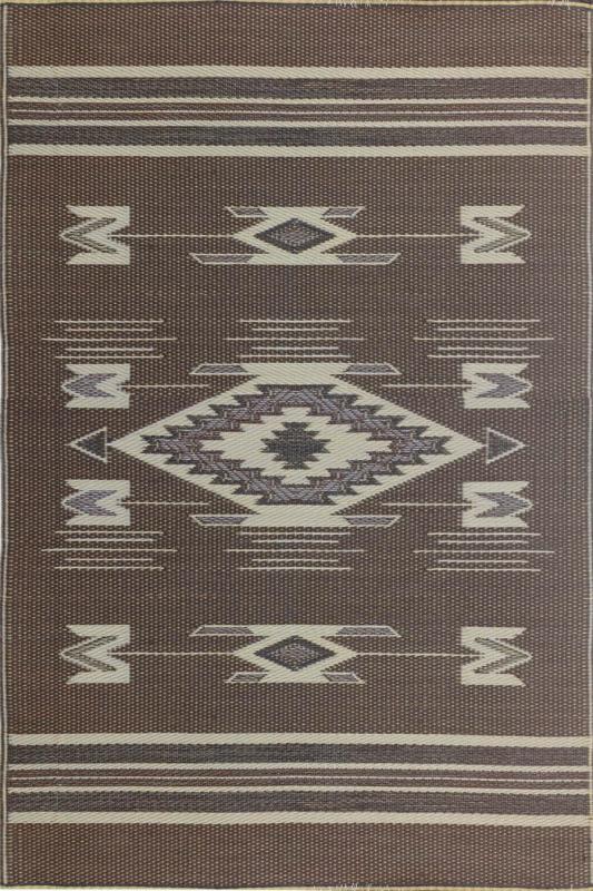 Navajo Brown Outdoor Rug by Mad Mats