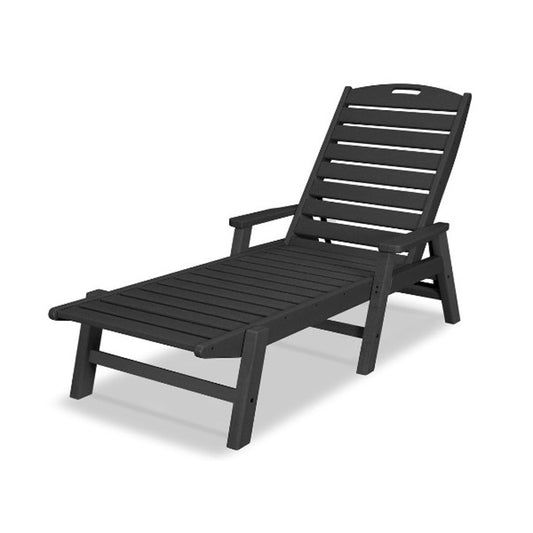 Nautical Chaise with Arms in Black