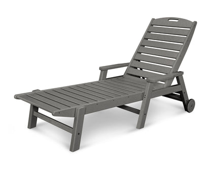 POLYWOOD Nautical Chaise with Arms & Wheels