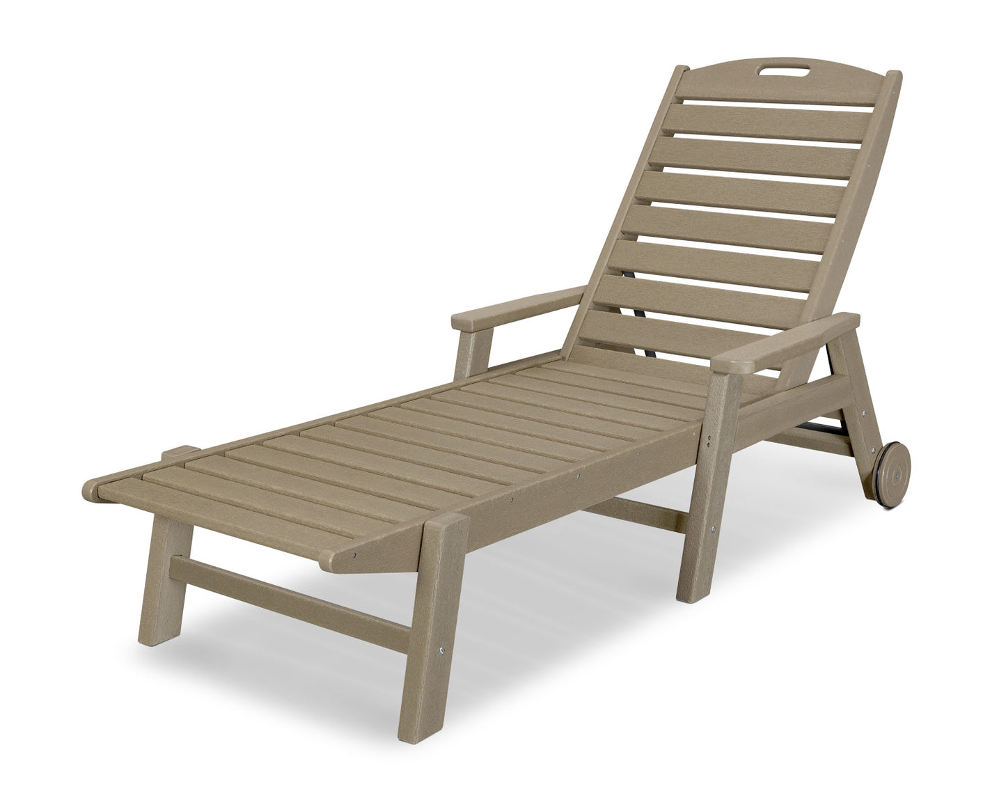 POLYWOOD Nautical Chaise with Arms & Wheels