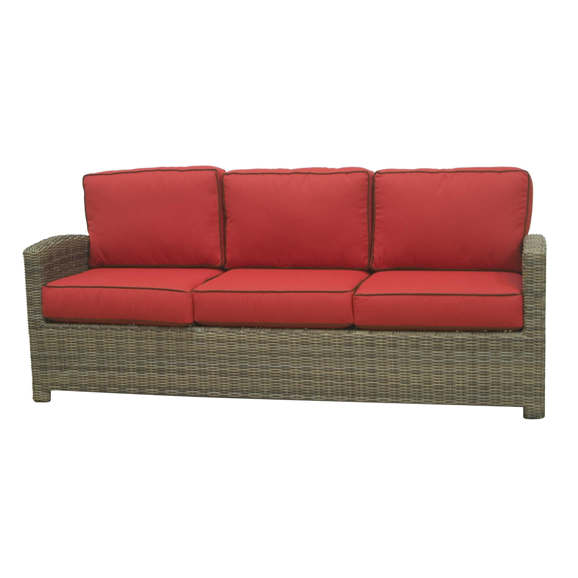 Bainbridge 3 Seater Sofa (Flagship Ruby w/ Canvas Bay Brown Welt)