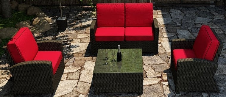 Cabo Wicker Loveseat and Club Chairs