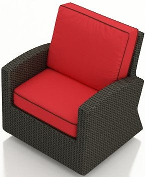 Cabo Swivel Gilder Chair- Flagship Ruby Red w/ Cocoa Welt