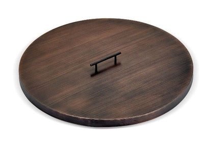 Round Oil Rubbed Bronze Stainless Steel Fire Pit Cover Lid