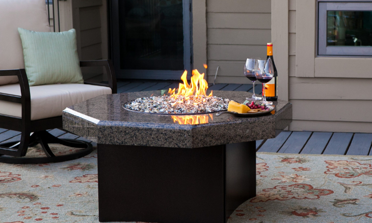 Oriflamme Gas Fire Pit Table Tropical Elegance