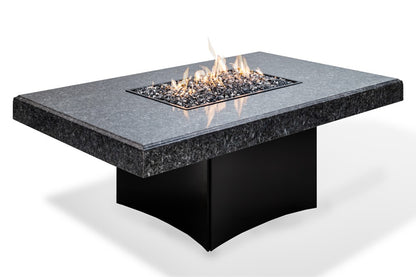 Med Blue Pearl Oirlfamme Fire Table - Rectangle