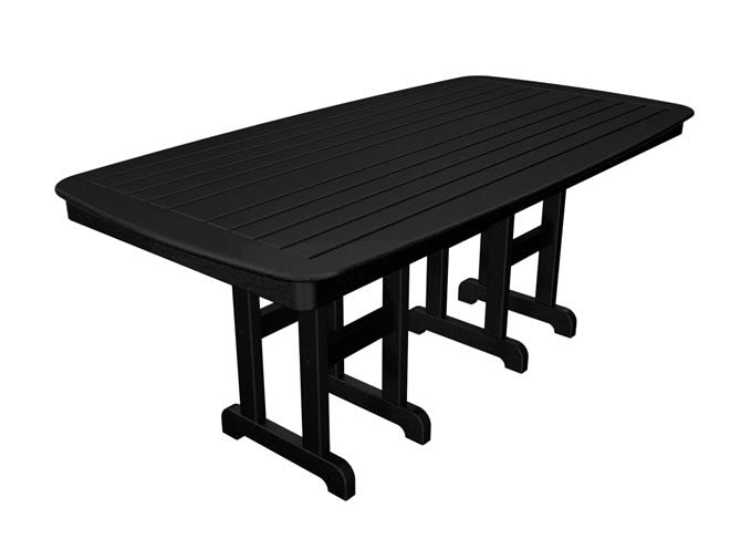 Polywood Nautical 37" x 72" Dining Table - Black