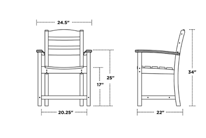 Dining Chair with Arms Dimensions