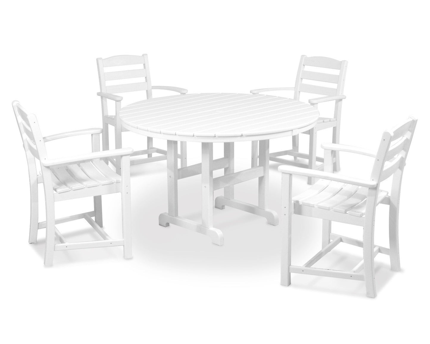 POLYWOOD La Casa Cafe 5-Piece Dining Set, Table & 4 Arm Chairs